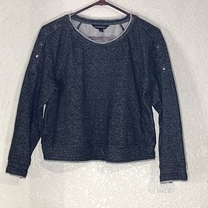 Banana Republic Size Large Cropped Sweater Buttons On Shoulders B10